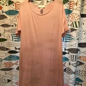 RAYON DRESS WITH PINK/WHITE STRIPES: SUPER SOFT!